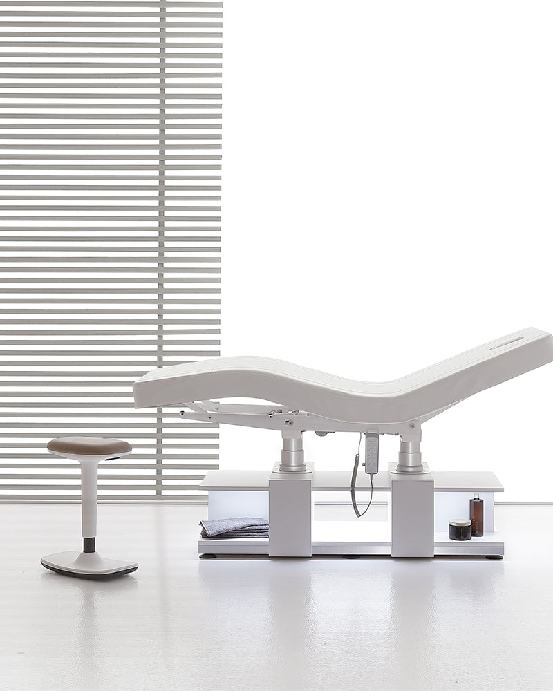 The Lumina - White massage treatment table - with motor